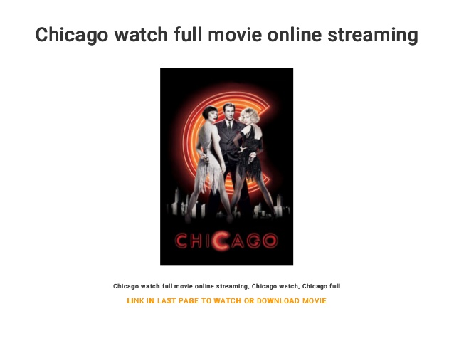 watch chicago the movie